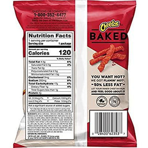 Cheetos Baked Flamin' Hot 50% Less Fat - Pack of 10