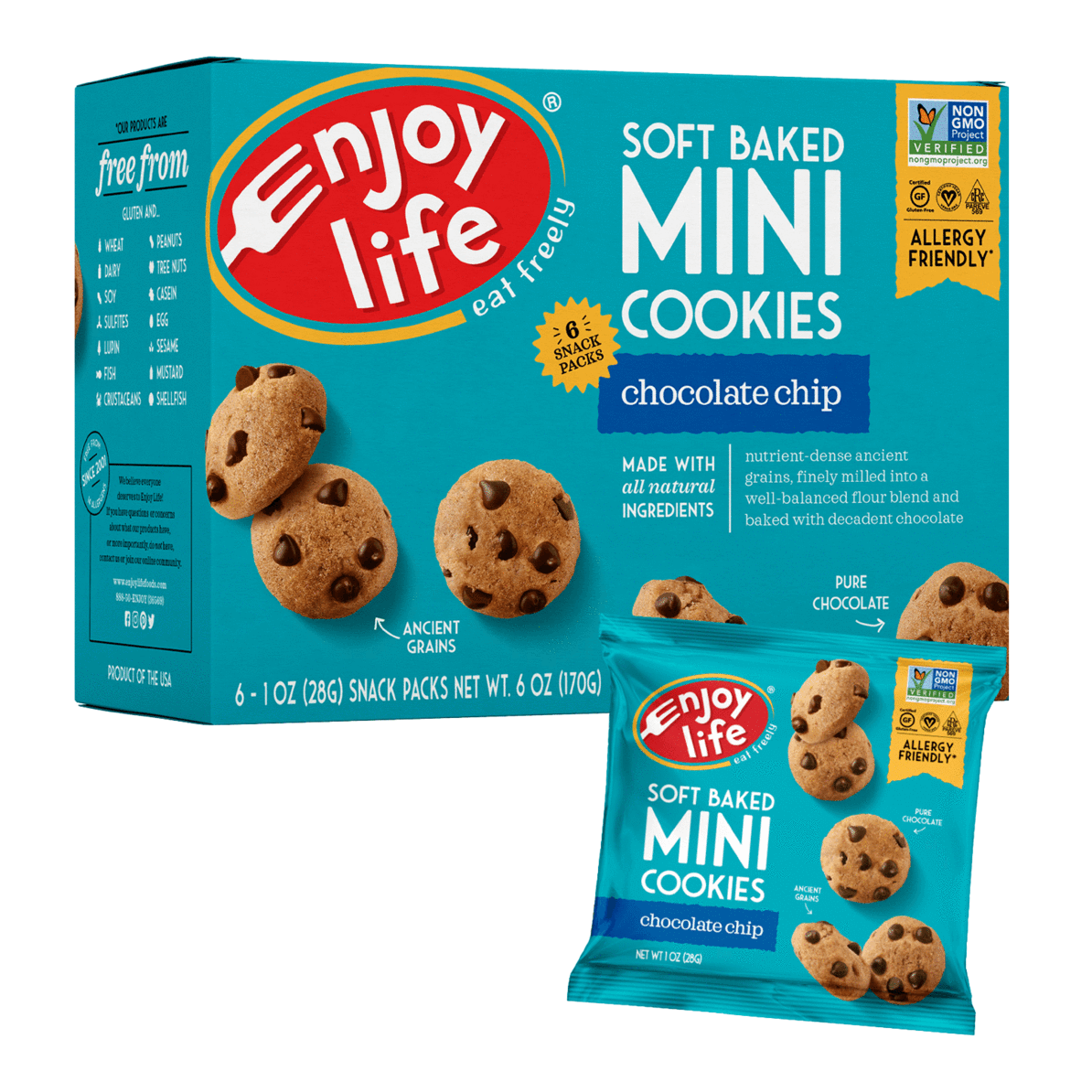 Enjoy Life Chocolate Chip Cookies - Pack of 10 - Ship Me Snacks